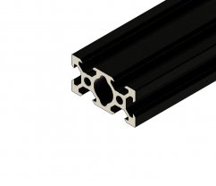 Čierny eloxovaný hliníkový profil 20x40 V-slot; s prírezom