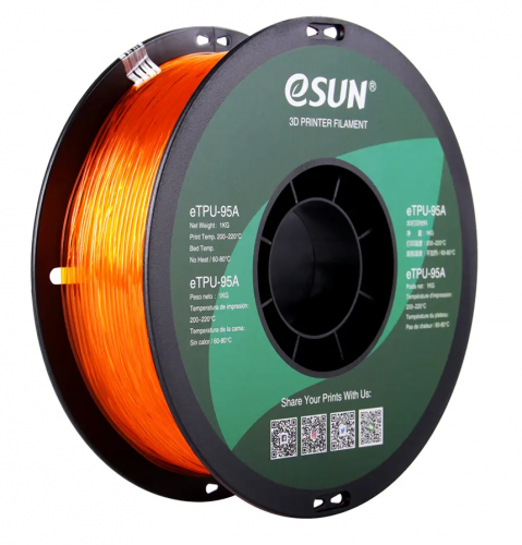 eSUN eTPU-95A filament orange (1.75 mm; 1 kg)