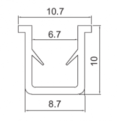 Zasklívací a krycí profil do drážky pro hliníkové profily, více variant - 1 m