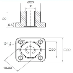 Trapézová matica Igus,  T8 stúpanie 1,5 mm