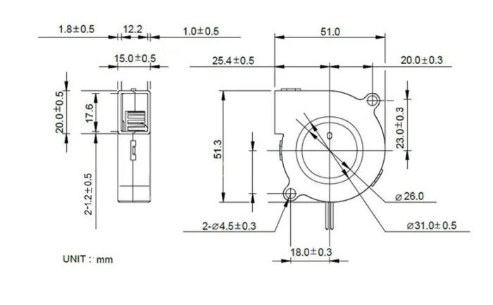 24V Radiální ventilátor 5015 (Blower)