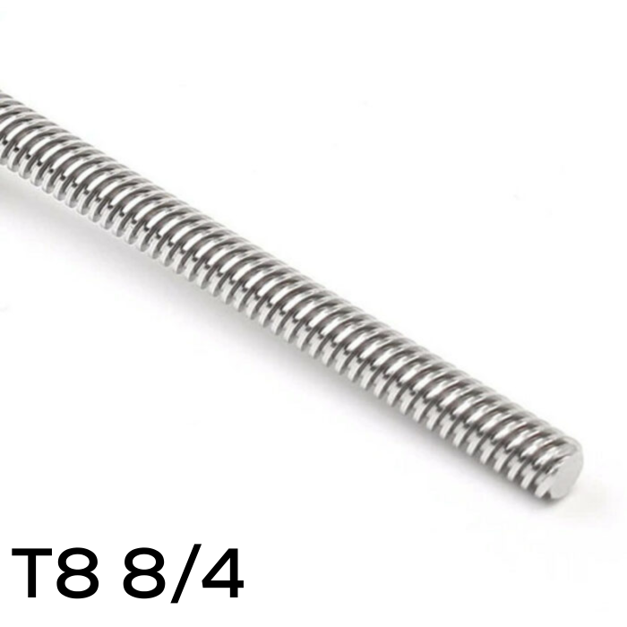 Trapézová tyč T8 (s prírezom) - Stoupání trapézové tyče: 8 mm (4 vinutie)