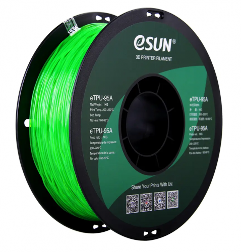 eSUN eTPU-95A filament green (1.75 mm; 1 kg)
