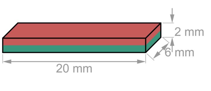 Magnet 20x6x2 mm (náhradní magnet pro tiskárny Průša)