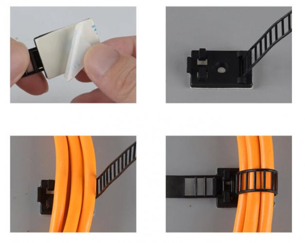 Self-adhesive cable puller