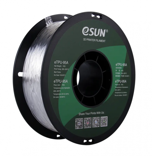 eSUN eTPU-95A filament priehľadný (1,75 mm; 1 kg)