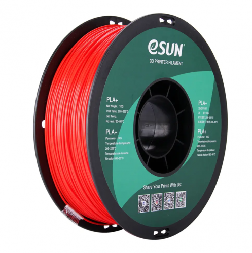 eSUN PLA+ filament red (1.75 mm; 1 kg)