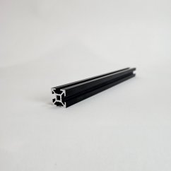 Black anodized aluminum profile 20x20 T-slot; custom cut