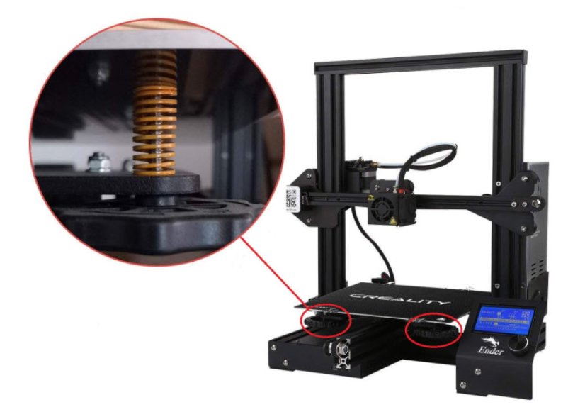 Sada koleček a pružin k heatbed leveling Ender 3 - Barva: Žlutá