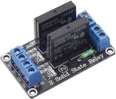 Modul relé SSR 2x, napájanie 3-24V, spúšťanie vysokou úrovňou