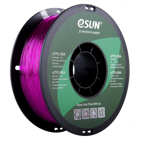 eSUN eTPU-95A filament fioletowy (1,75 mm; 1 kg)