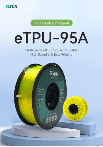 eSUN eTPU-95A filament žlutý (1,75 mm; 1 kg)