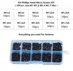 M1 plastic screw set - 500 pcs