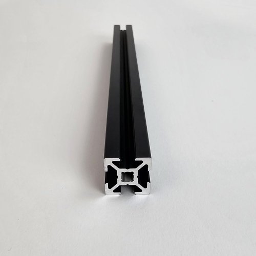 Black anodized aluminum profile 20x20 T-slot; custom cut