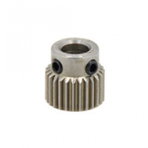 Extruder gear feed wheel (MK6, MK7, MK8) with double locking - Material: Steel, Number of teeth: 26