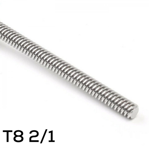 Trapezoidal lead screw T8 (custom cut) - Trapezoidal bar lead - distance to one rotation: 2 mm (1 winding)