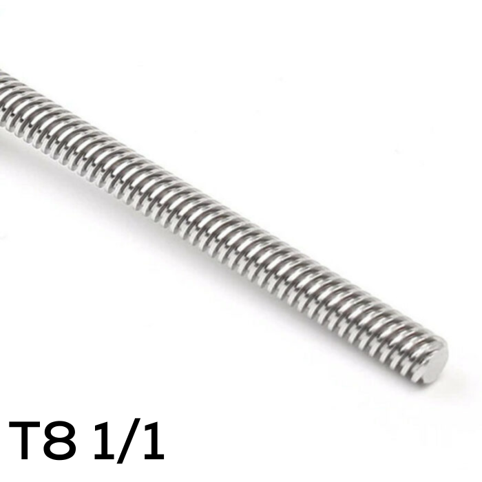 Trapézová tyč T8 (s přířezem) - Stoupání trapézové tyče: 1 mm (1 vinutí)