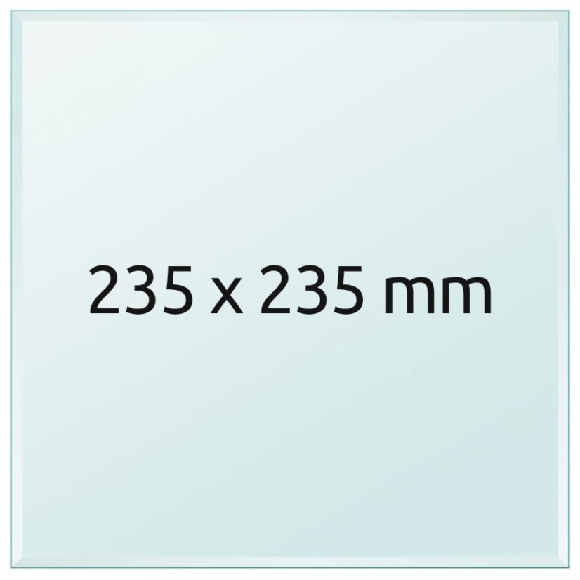 Sklenená tlačová podložka 235x235 mm - Typ podložky: Bezpečnostná hrana