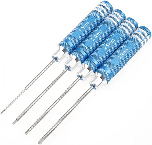 Set of 4 Allen screwdrivers 1,5 - 3 mm