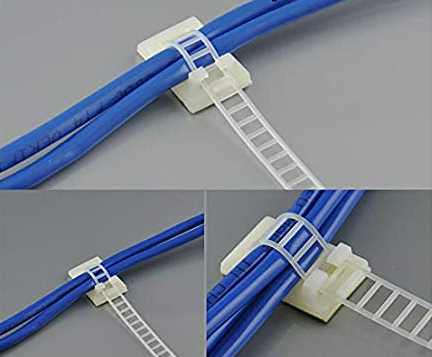 Self-adhesive tightening tape / cable holder